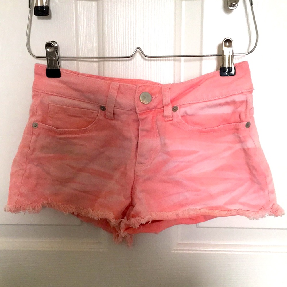 Pink Bleach Distressed Jean Shorts